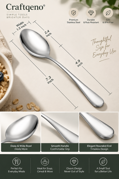 Craftqeno® 8-Piece Stainless Steel Tablespoon Set
