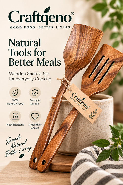 Craftqeno® 2-Piece Acacia Wood Spatula Set