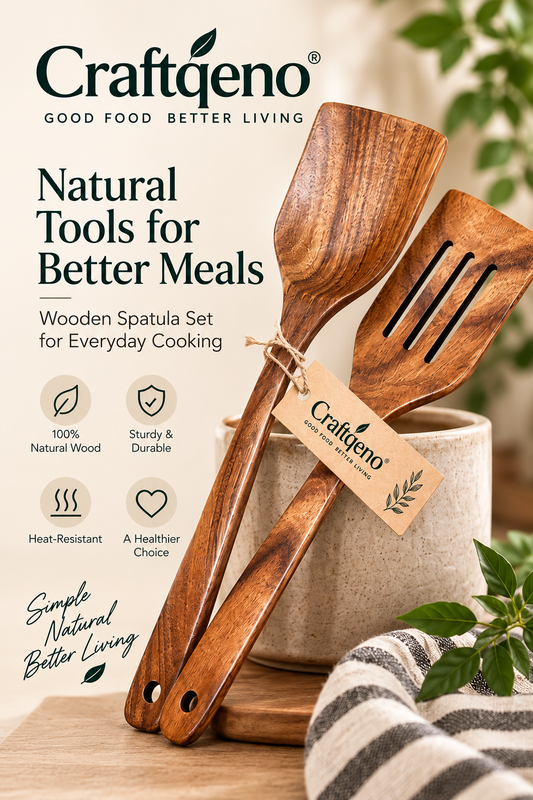 Craftqeno® 2-Piece Acacia Wood Spatula Set