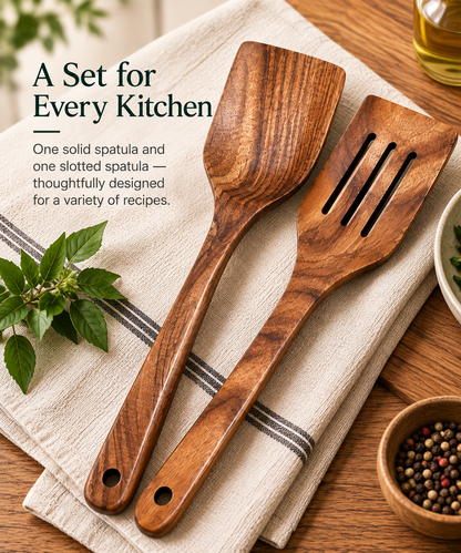Craftqeno® 2-Piece Acacia Wood Spatula Set
