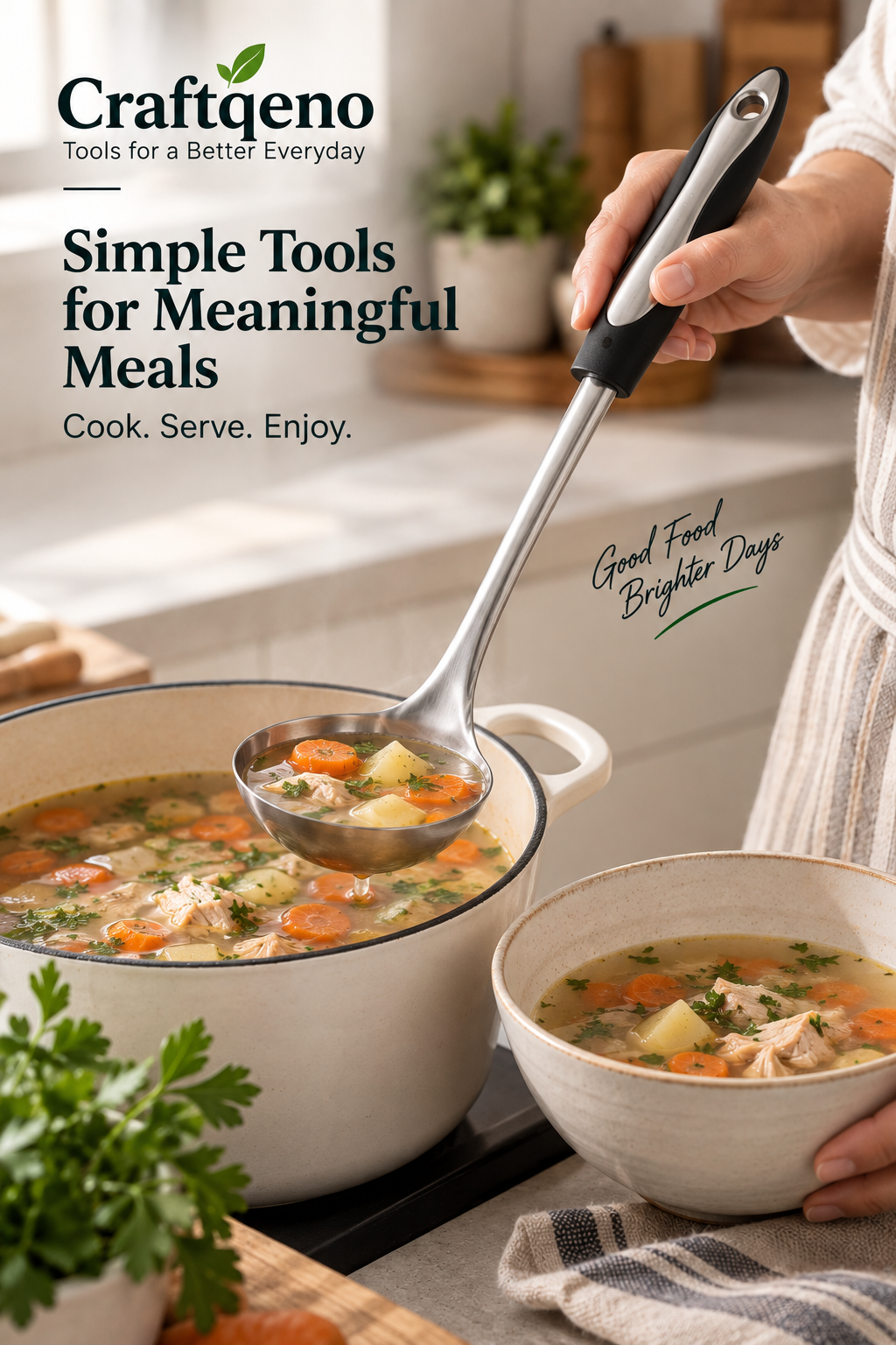 Craftqeno® Stainless Steel Soup Ladle