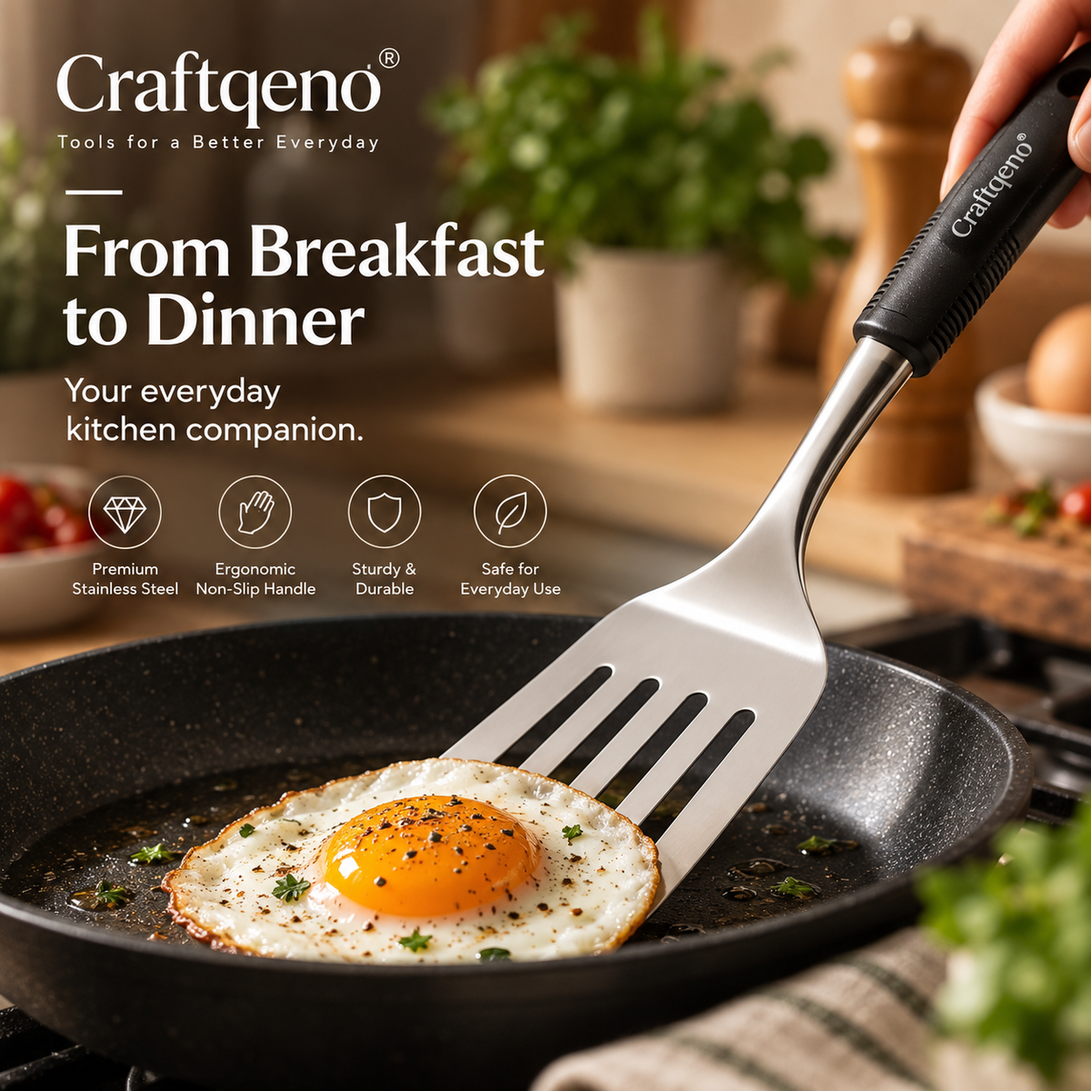 Craftqeno® Stainless Steel Turner