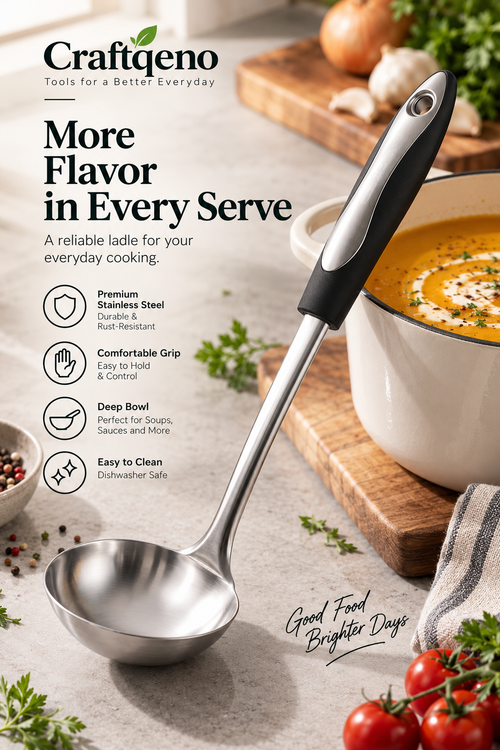 Craftqeno® Stainless Steel Soup Ladle